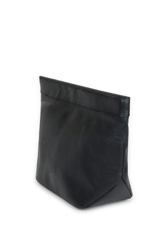Leandra Mini Paper Bag Clutch Black