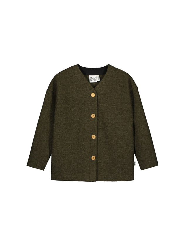 Kids' Boiled Wool Jacket Dark Forest Green