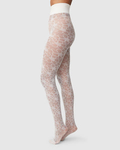 Maja Flower Tights Ivory