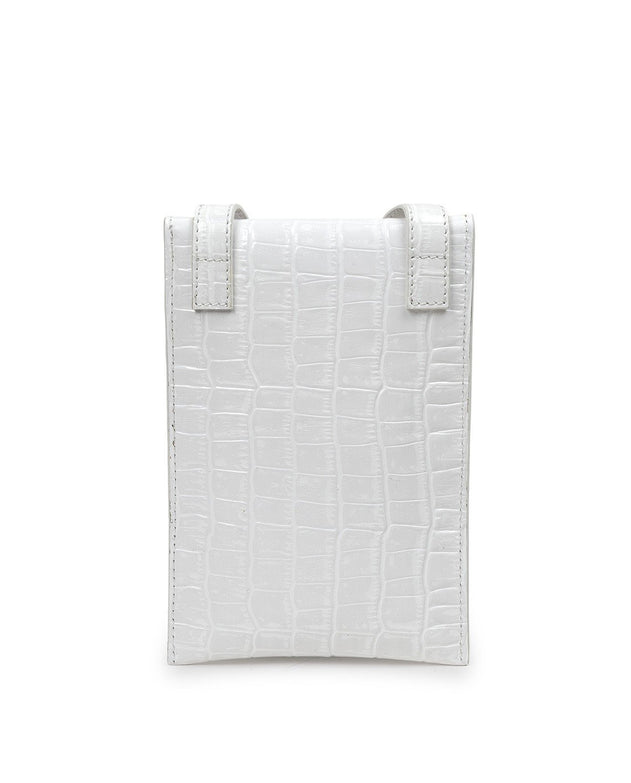 Leandra Mini Shoulder Bag Croco White