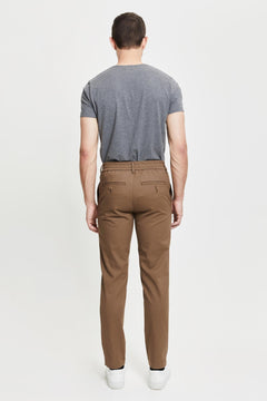 Seppo Organic Cotton Twill Trousers Brown