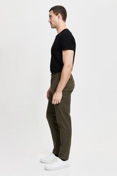 Seppo Organic Cotton Twill Trousers Olive