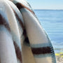 Homehagen - Wool Blanket Light Blue/Brown Stripe, image no.6