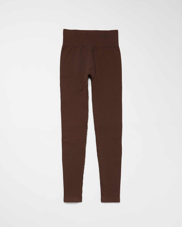 Tyra Rib Leggings Brown