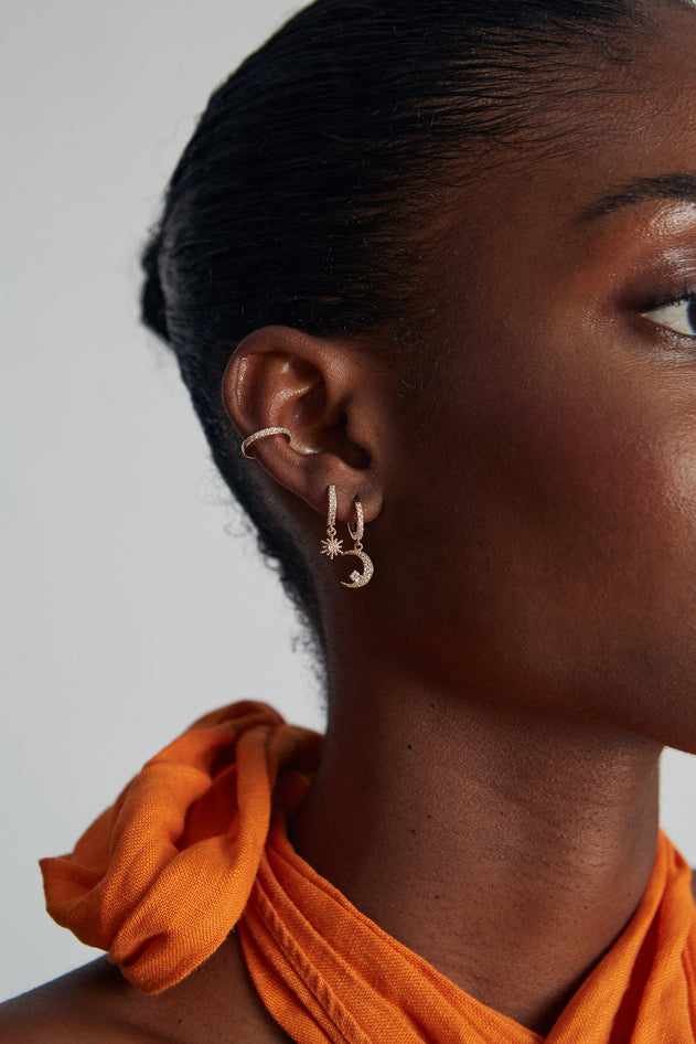 Shiny Star Single Earring Gold