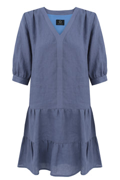Blue Jasmine Linen Dress