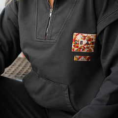 Mandalay Zip Sweatshirt Stone Black