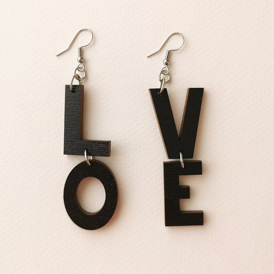 Love Black Earrings