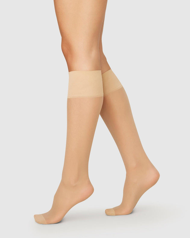 Elin Premium Knee-Highs 2-Pack Dark Beige