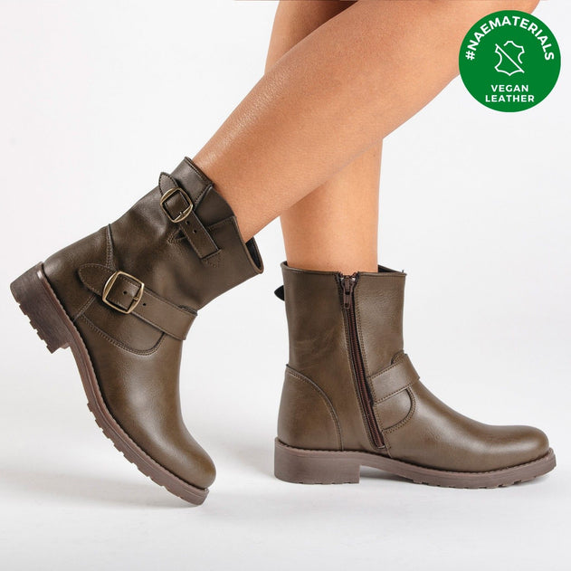 Odet Biker Ankle Vegan Boot Green