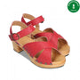 Nae Vegan Shoes - Magnolia Red Piñatex Vegan Heel Sandals, image no.3