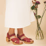 Nae Vegan Shoes - Magnolia Red Piñatex Vegan Heel Sandals, image no.2