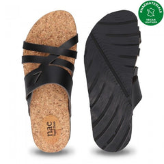 Quince Black Vegan Criss-Cross Sandals