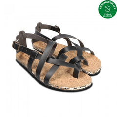 Tulip Black Vegan Criss-Cross Sandals