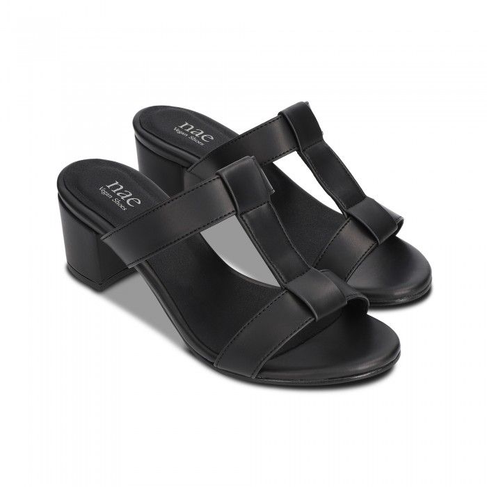 Nae Vegan Shoes - Iris Black Vegan High-Heeled Sandals
