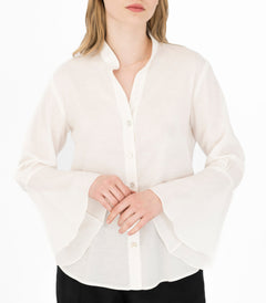 Flared Sleeve Shirt White