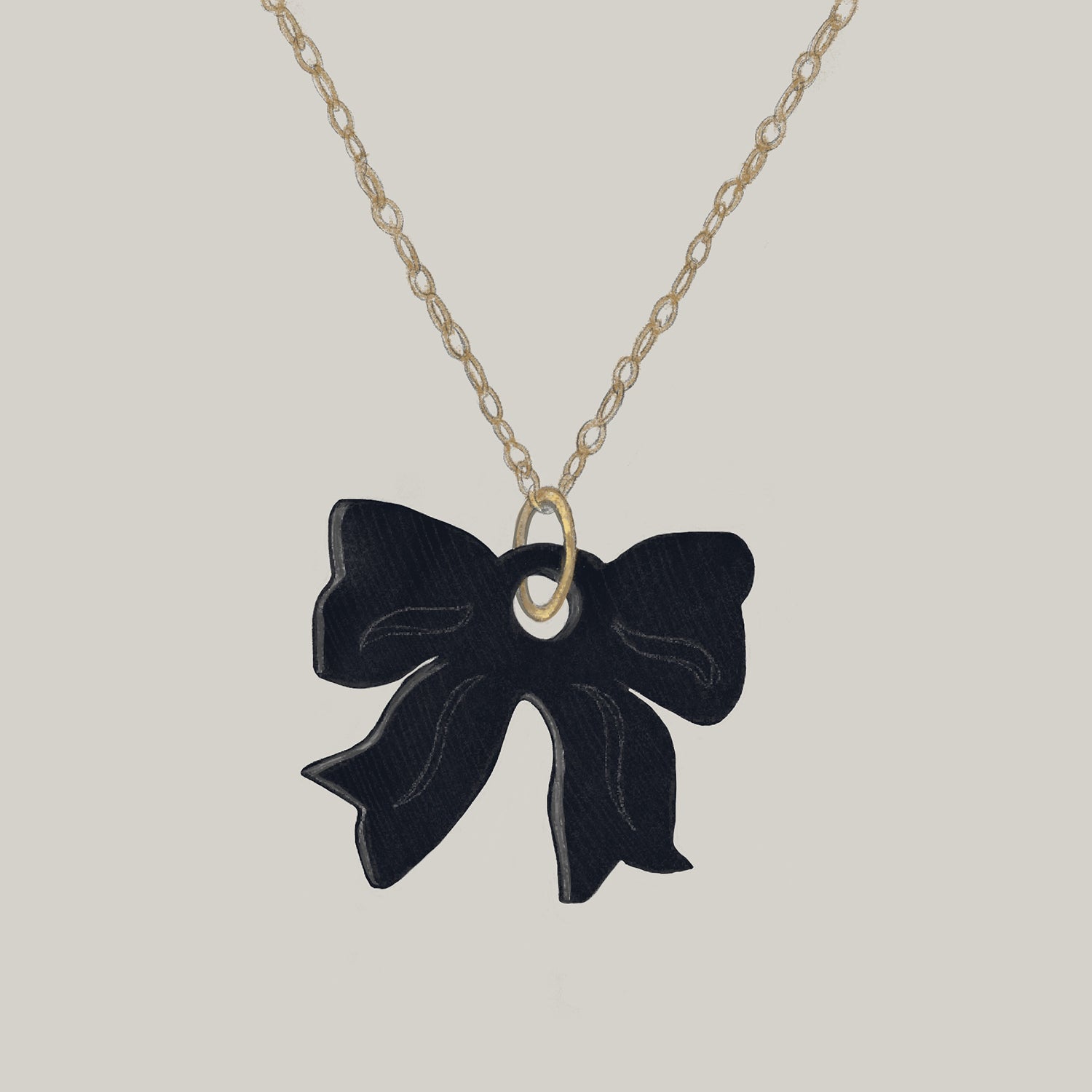 Take A Bow Necklace Black