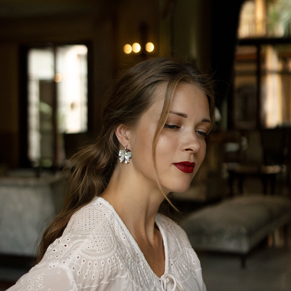 Take A Bow Earrings Silver