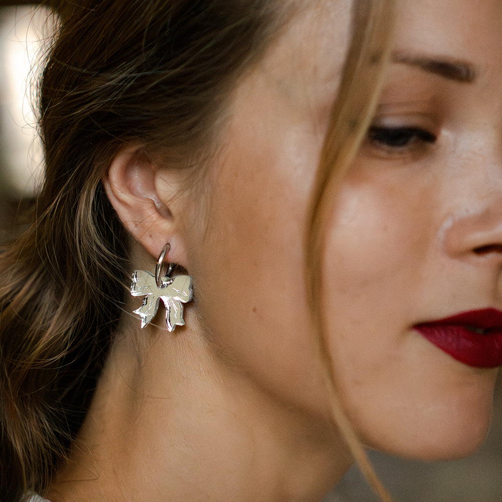 Take A Bow Earrings Silver