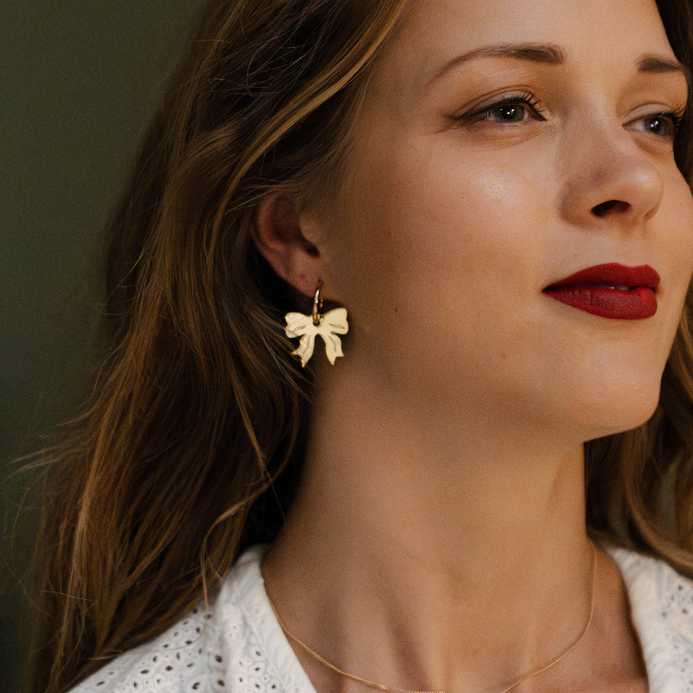 Take A Bow Earrings Gold