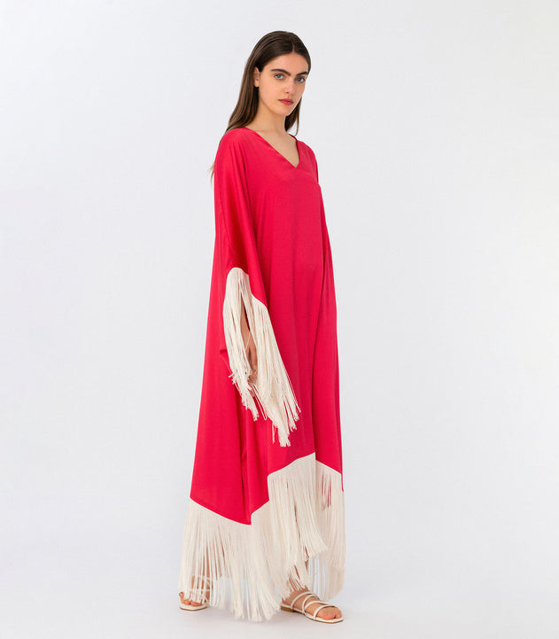 Fringes Silktouch Kaftan Dress