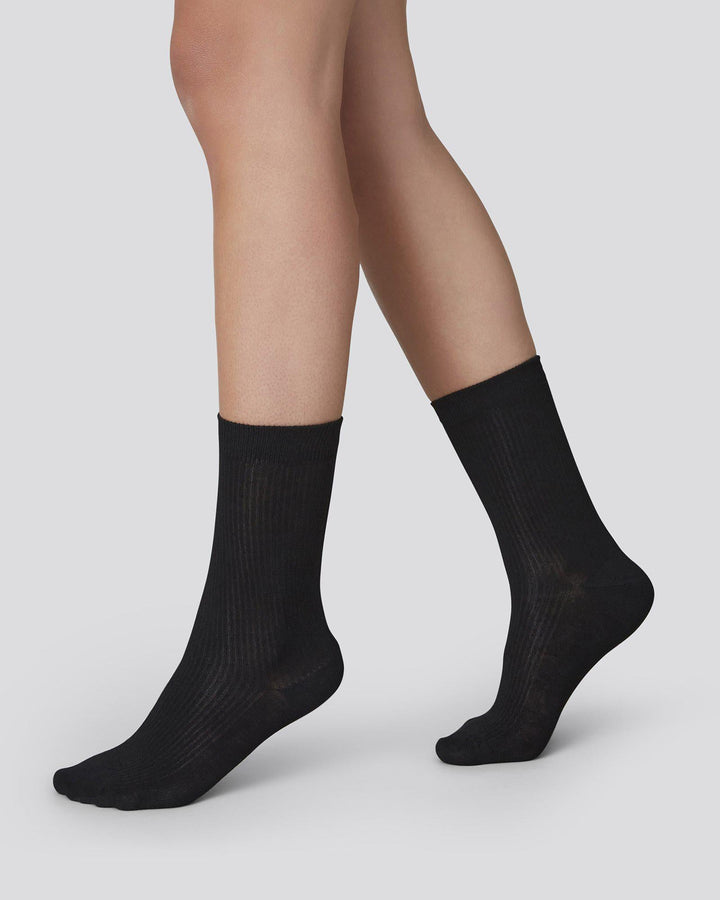 Swedish Stockings - 2-Pack Billy Bamboo Socks Black