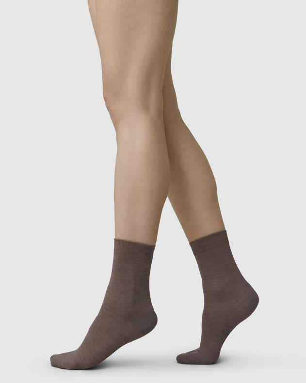 Johanna Wool Socks Mid Brown