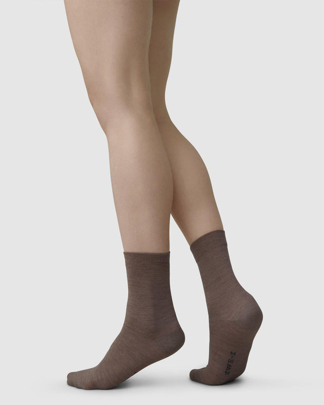 Johanna Wool Socks Mid Brown