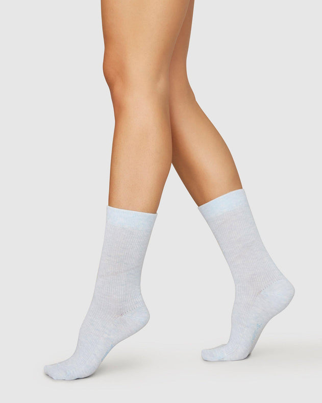 My Organic Cotton Rib Socks Light Blue