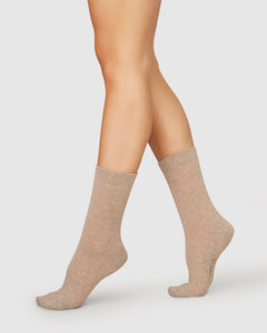 My Organic Cotton Rib Socks Light Brown