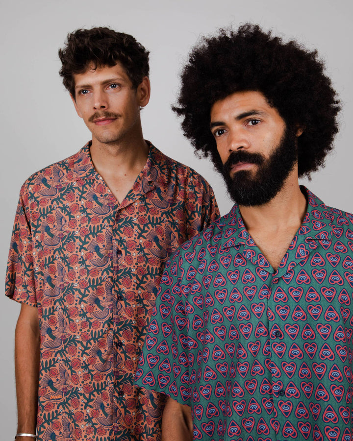 Brava Fabrics - Heart Aloha Shirt Morera