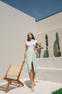 Carolina Machado - Iris Zebra Asymmetrical Skirt Green, image no.2