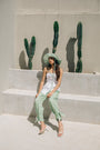 Carolina Machado - Ornata Linen Ballon Trousers Green, image no.1