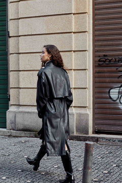 Negrini Faux-Leather Trenchcoat