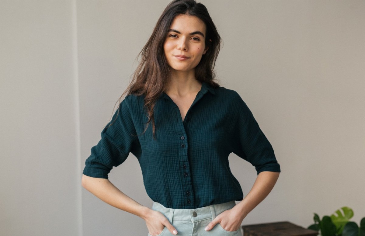 Guguan Blouse Deep Sea Turquoise - IVALO.COM