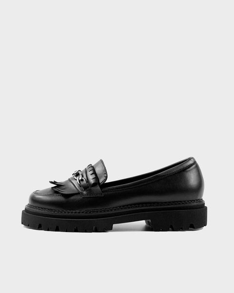 Chunky Loafers Grape Leather Loafers Black
