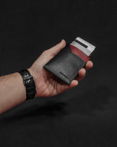 Wallet Vegan Card Holder Black / Red