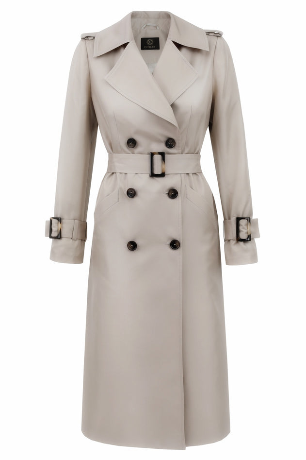 Silk Trench Coat Champagne – IVALO.COM