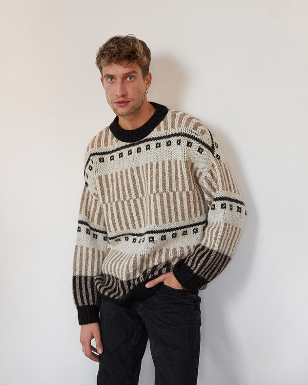 Ethno Alpaca Wool Sweater Off-White
