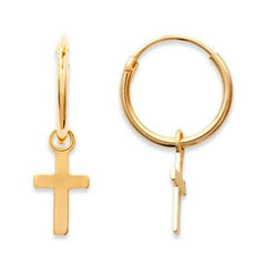 Cross Single Earring Gold