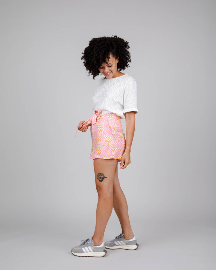 Brava Fabrics - Dizzy Belted Shorts Rose