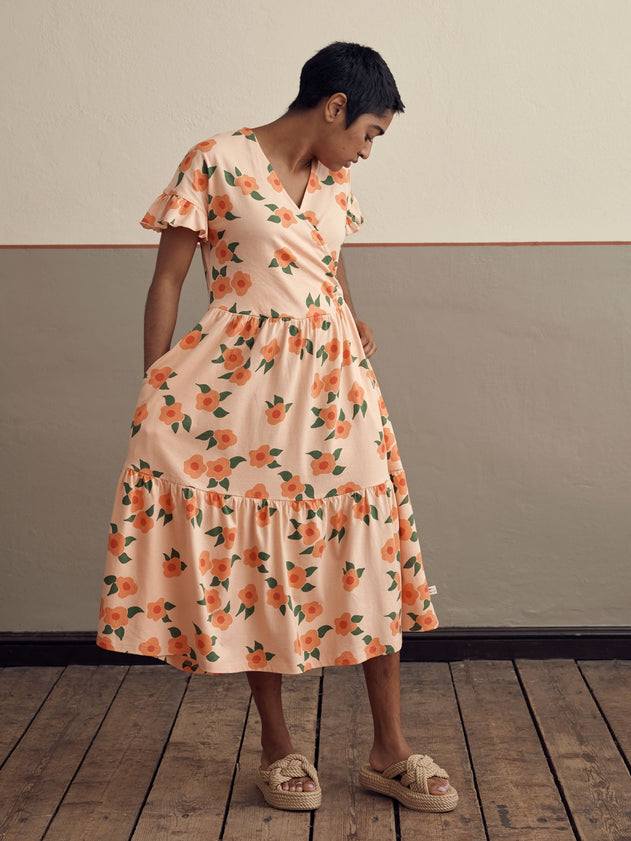 Midsummer Rose Dress Peach