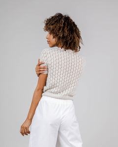 Lace Knitted T-Shirt Ecru