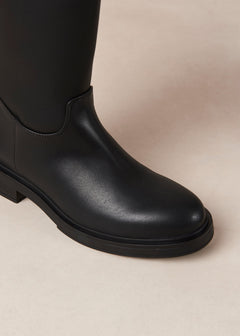 Carson Vegan Leather Boots Black