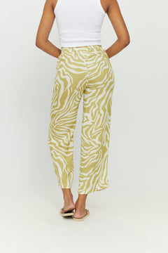 Lilby Printed Pants Celery Green