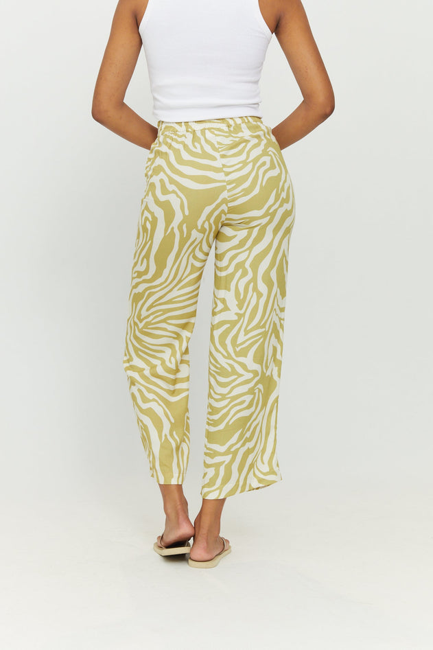 Lilby Printed Pants Celery Green