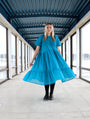 Miia Halmesmaa - Lush Dress with Puff Sleeves Turquoise Glitter, image no.1