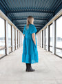 Miia Halmesmaa - Lush Dress with Puff Sleeves Turquoise Glitter, image no.6