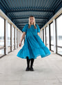 Miia Halmesmaa - Lush Dress with Puff Sleeves Turquoise Glitter, image no.10