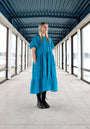 Miia Halmesmaa - Lush Dress with Puff Sleeves Turquoise Glitter, image no.4